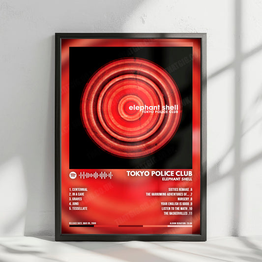 Tokyo Police Club "Elephant Shell" Album Cover Poster - with Complete Tracklist