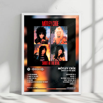 Mötley Crüe "Shout At The Devil" Album Cover Poster - with Complete Tracklist