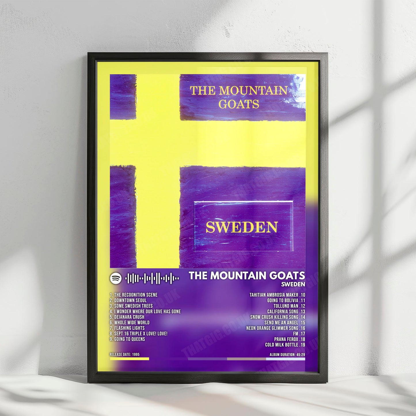 Mountain Goats "Sweden" Album Cover Poster - with Complete Tracklist
