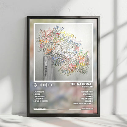 The National "High Violet" Album Cover Poster - with Complete Tracklist