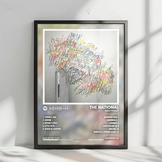 The National "High Violet" Album Cover Poster - with Complete Tracklist