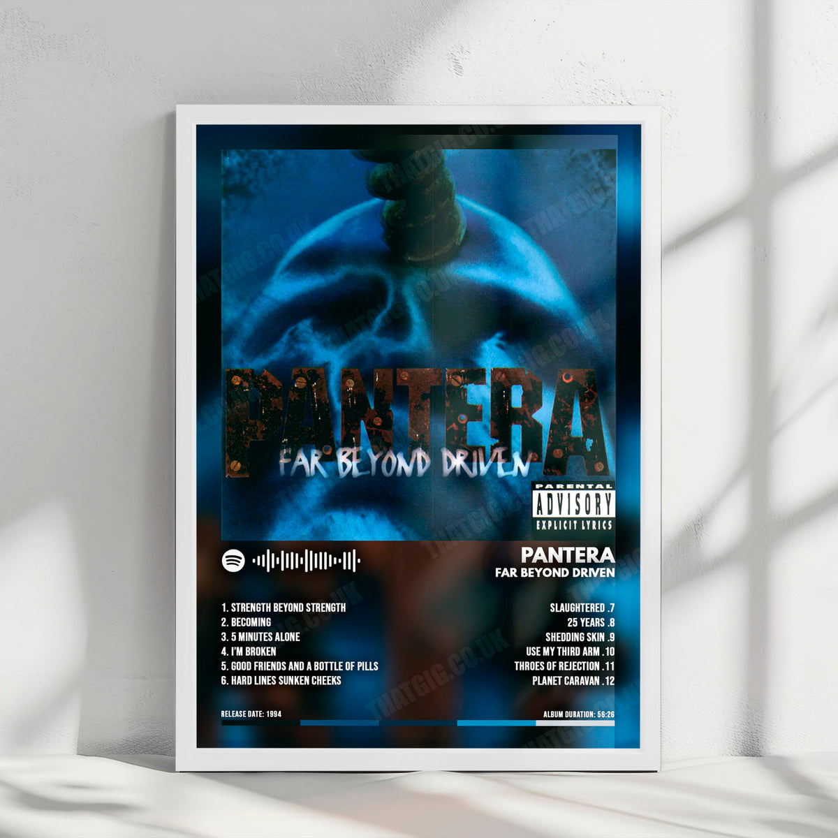 Pantera "Far Beyond Driven" Album Cover Poster - with Complete Tracklist