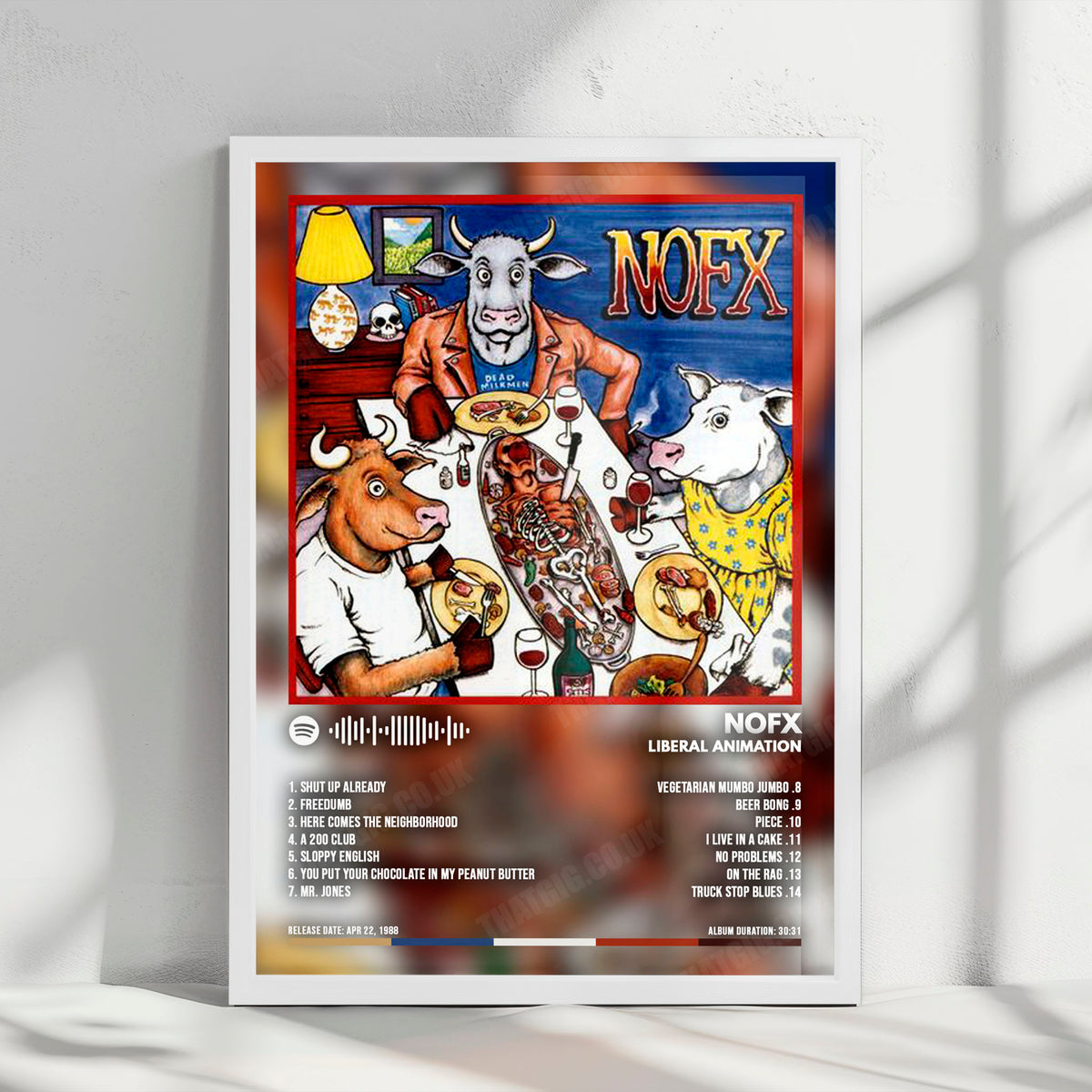 NOFX "Liberal Animation" Album Cover Poster - with Complete Tracklist