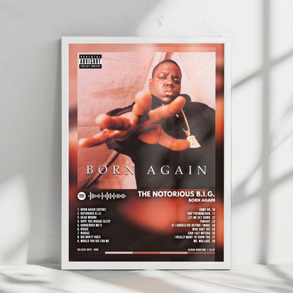 The Notorious B.I.G. "Born Again" Album Cover Poster - with Complete Tracklist