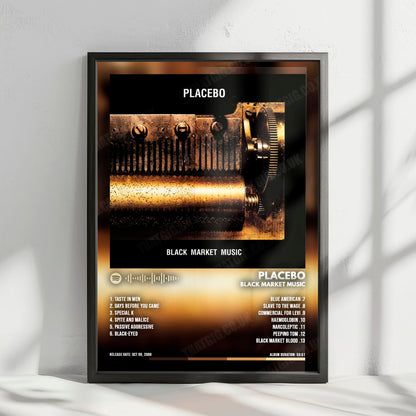 Placebo "Black Market Music" Album Cover Poster - with Complete Tracklist