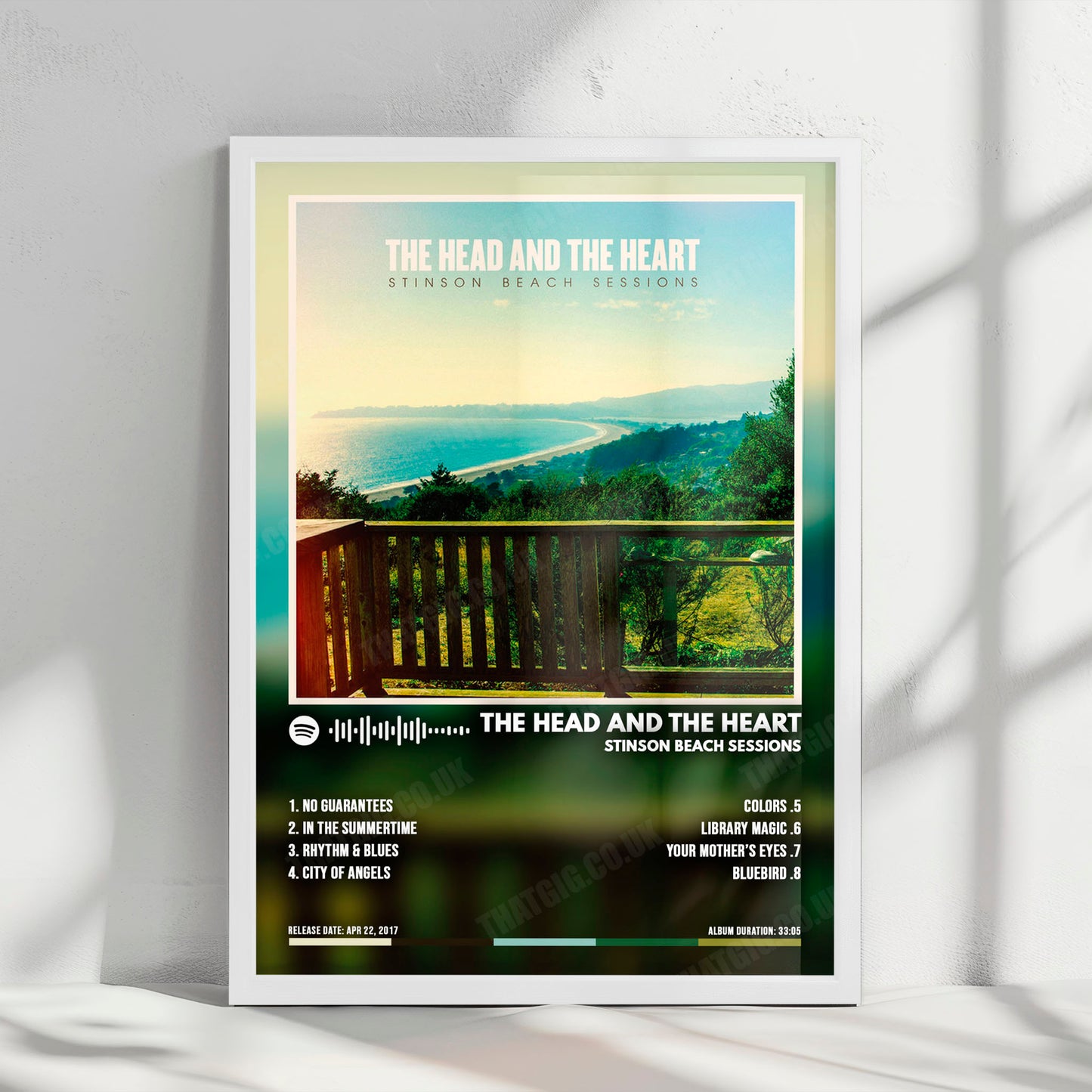 The Head and the Heart "Stinson Beach Sessions" Album Cover Poster - with Complete Tracklist