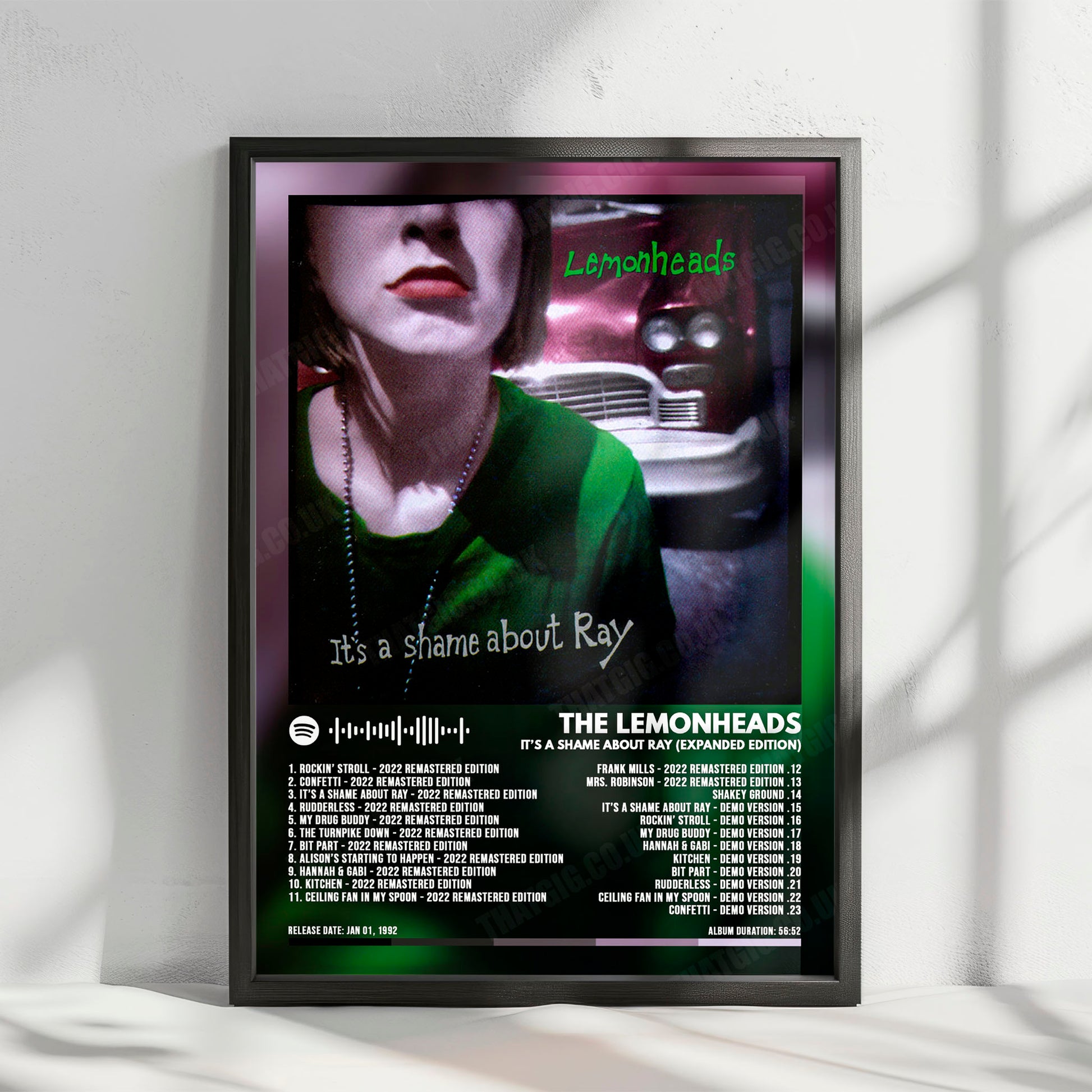 The Lemonheads "It's a Shame About Ray" Album Cover Poster - with Complete Tracklist