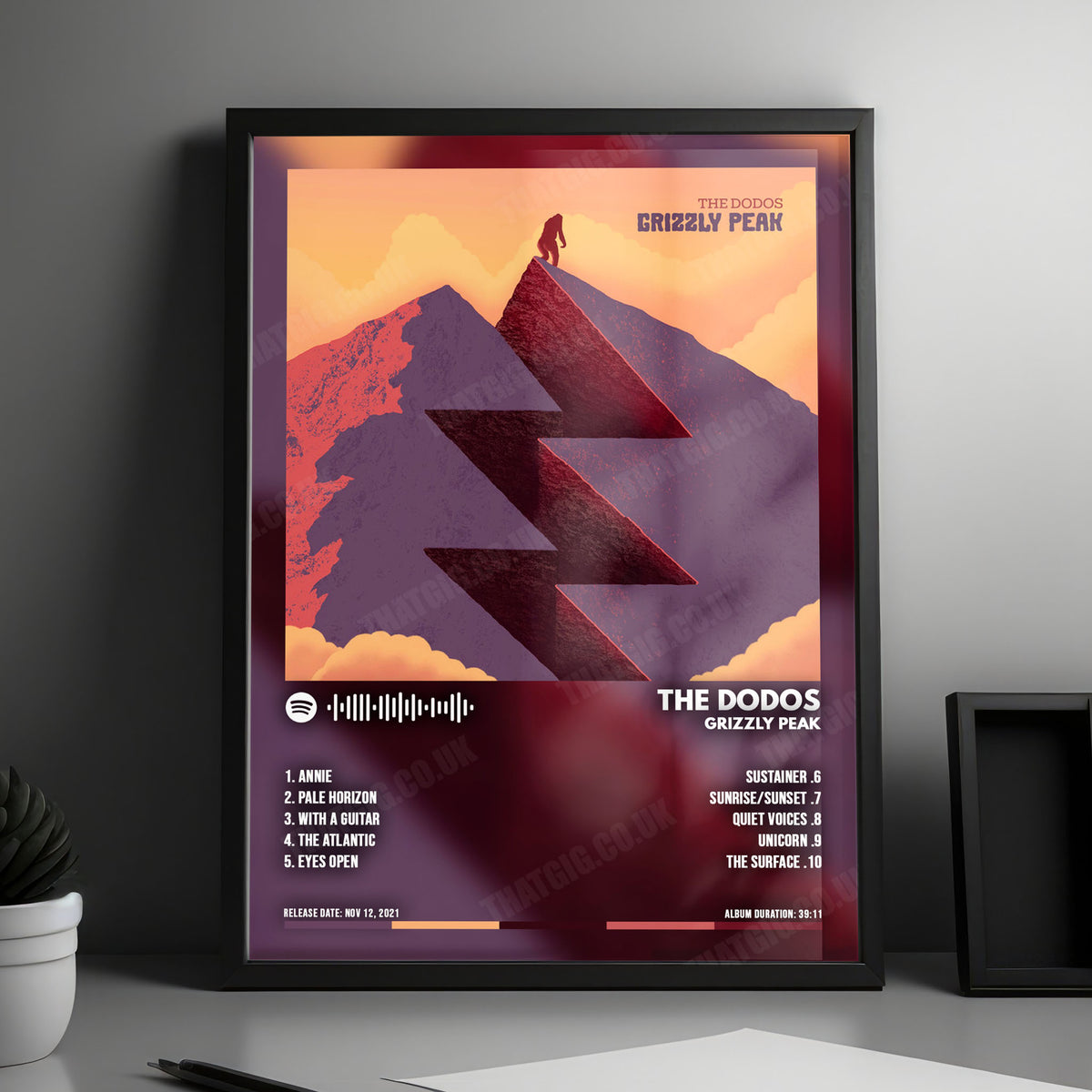 The Dodos "Grizzly Peak" Album Cover Poster - with Complete Tracklist