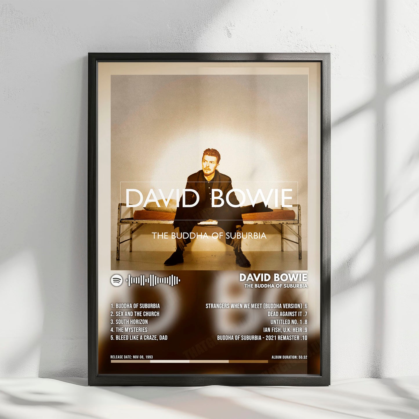 David Bowie "The Buddha of Suburbia" Album Cover Poster - with Complete Tracklist