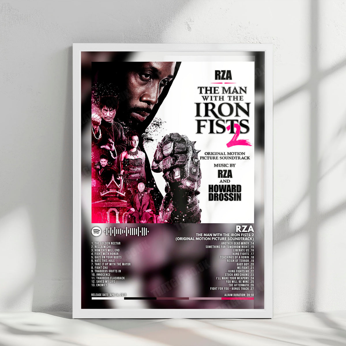 RZA "The Man With The Iron Fists 2 (Original Motion Picture Soundtrack)" Album Cover Poster - with Complete Tracklist