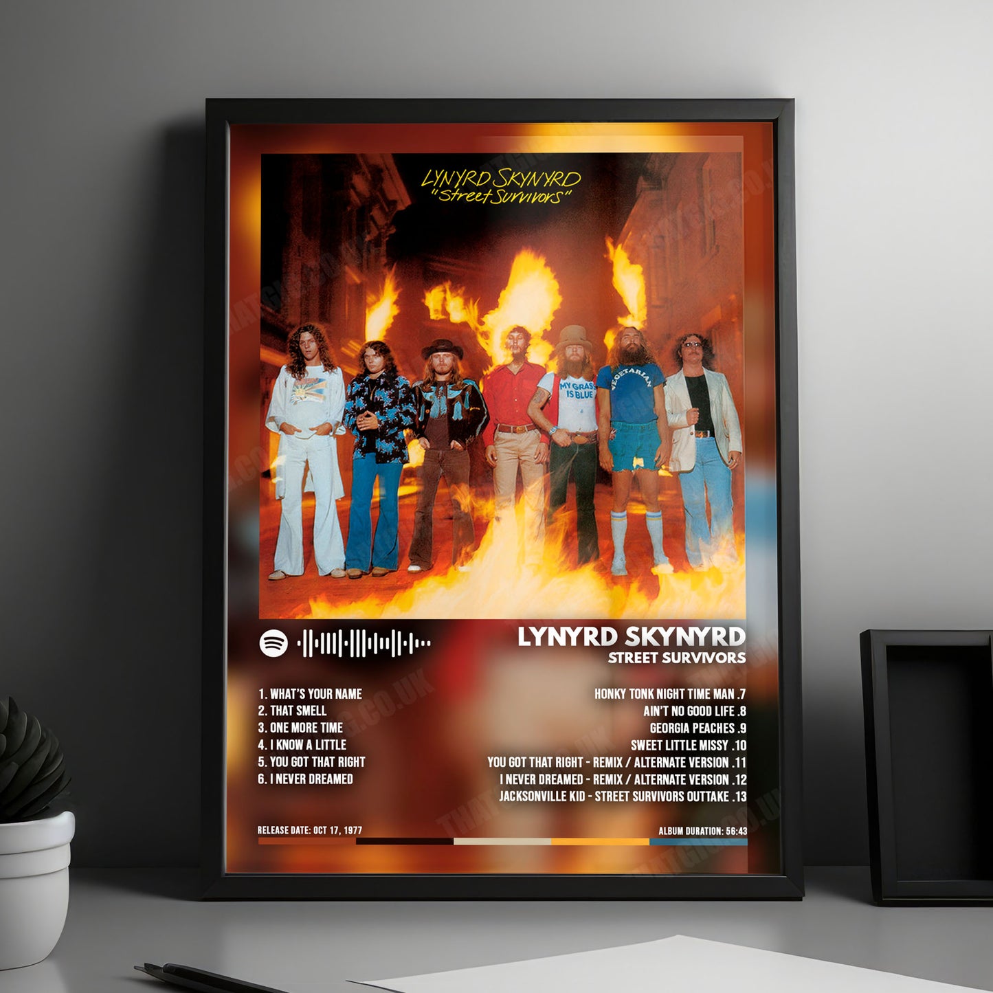 Lynyrd Skynyrd "Street Survivors" Album Cover Poster - with Complete Tracklist