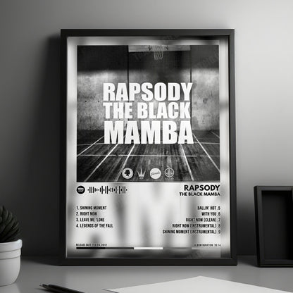 Rapsody "The Black Mamba" Album Cover Poster - with Complete Tracklist