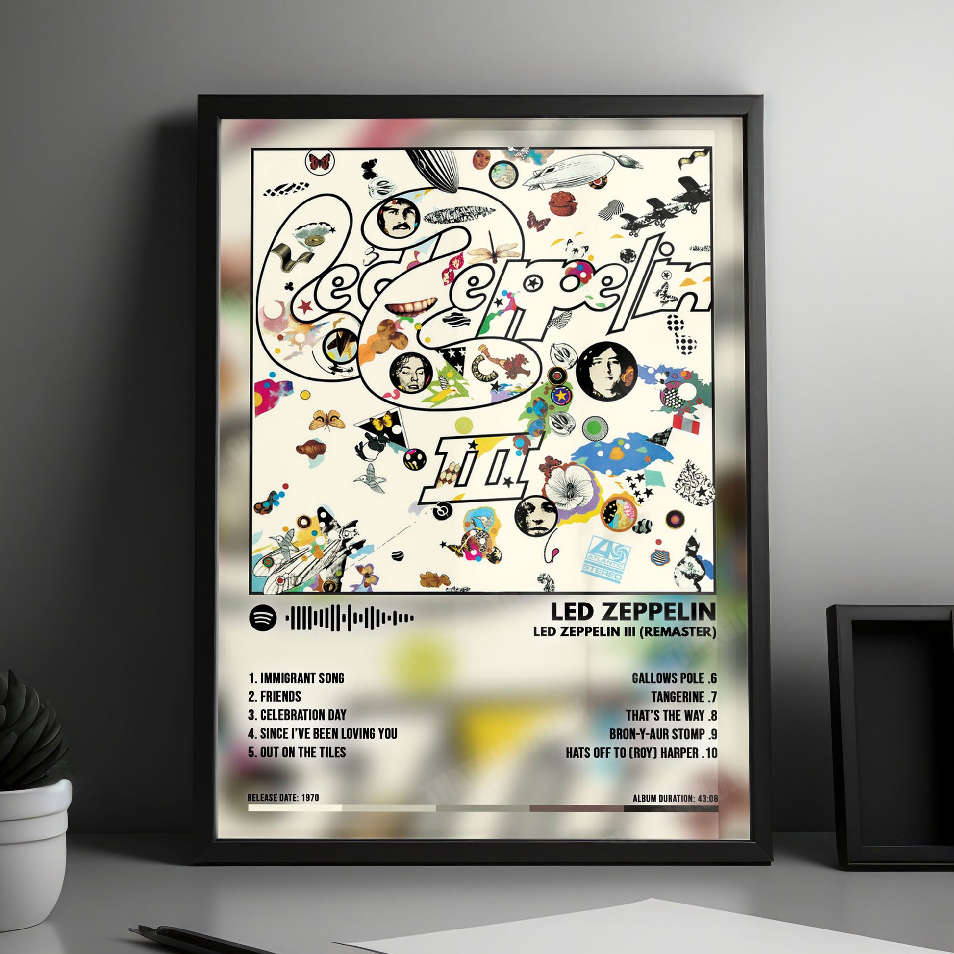 Led Zeppelin "III" Album Cover Poster - with Complete Tracklist