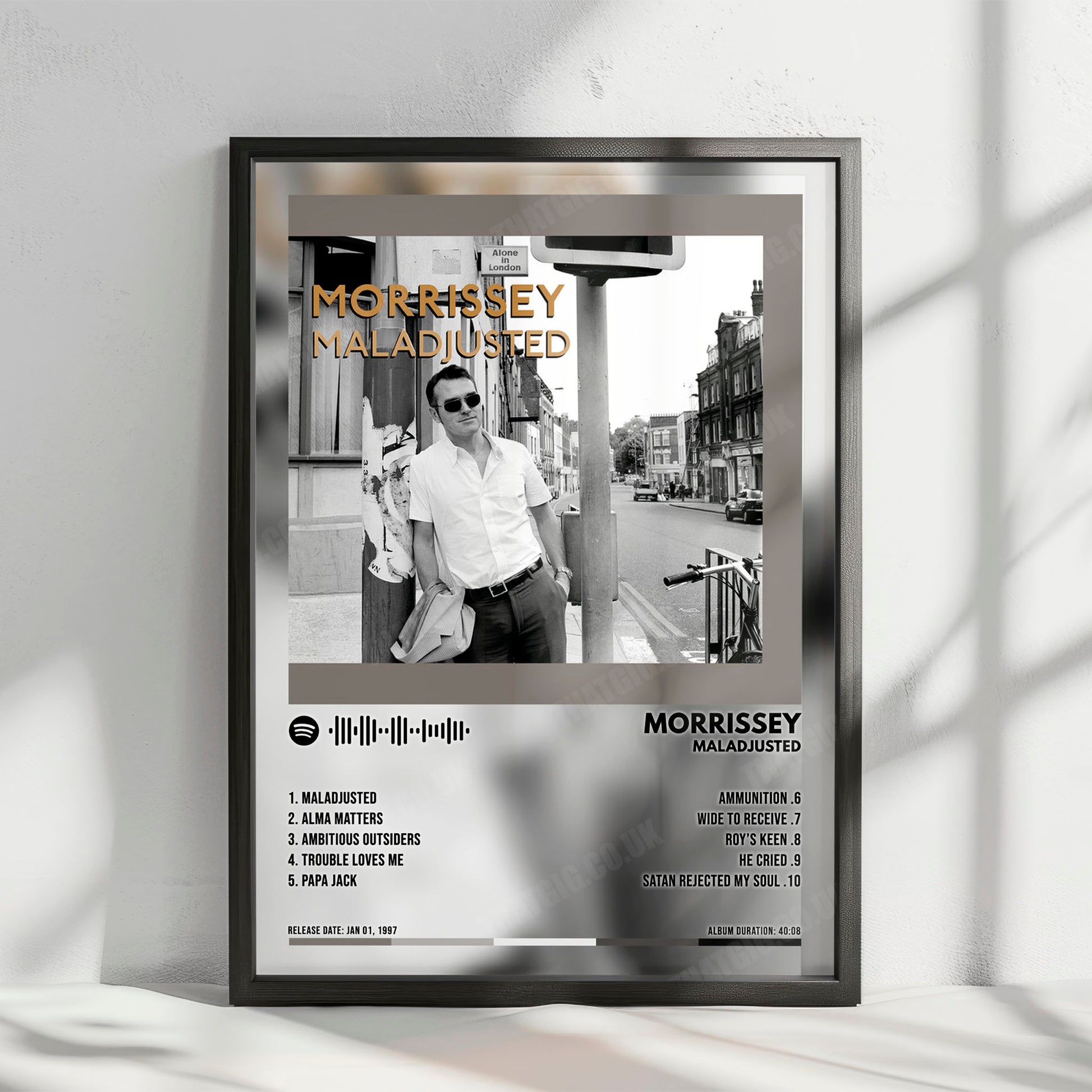 Morrissey "Maladjusted" Album Cover Poster - with Complete Tracklist