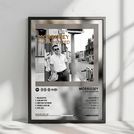 Morrissey "Maladjusted" Album Cover Poster - with Complete Tracklist