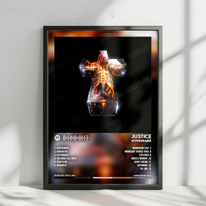 Justice "Hyperdrama" Album Cover Poster - with Complete Tracklist