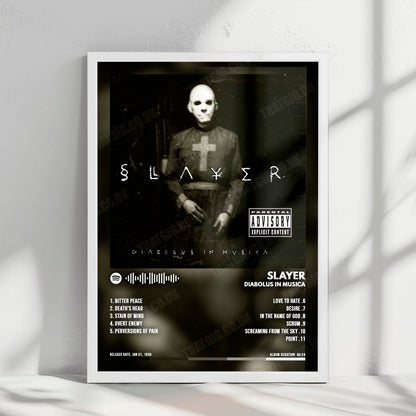 Slayer "Diabolus In Musica" Album Cover Poster - with Complete Tracklist