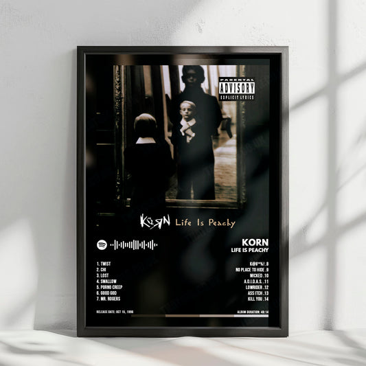 Korn "Life Is Peachy" Album Cover Poster - with Complete Tracklist