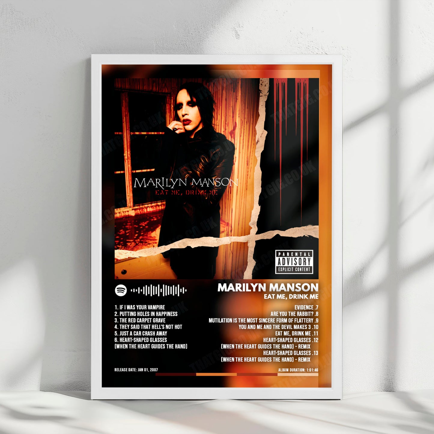 Marilyn Manson "EAT ME, DRINK ME" Album Cover Poster - with Complete Tracklist
