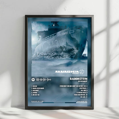 Rammstein "Rosenrot" Album Cover Poster - with Complete Tracklist