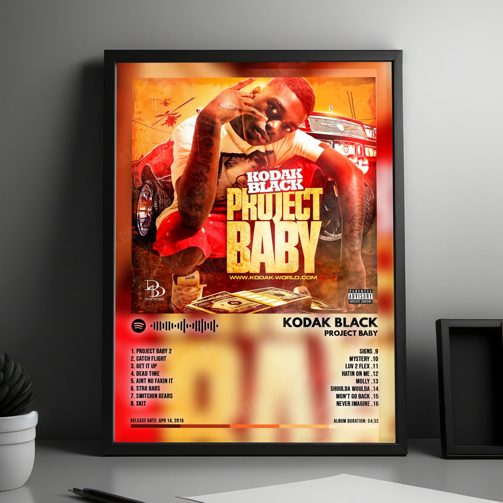 Kodak Black "Project Baby" Album Cover Poster - with Complete Tracklist