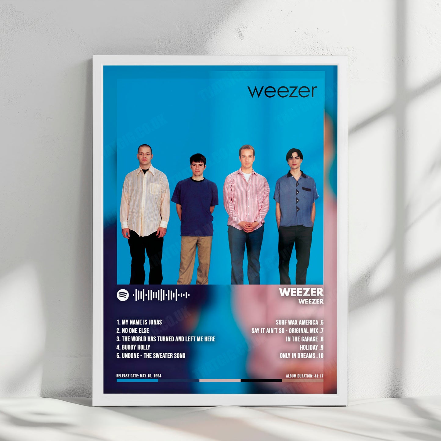 Weezer "Weezer (Blue Album)" Album Cover Poster - with Complete Tracklist