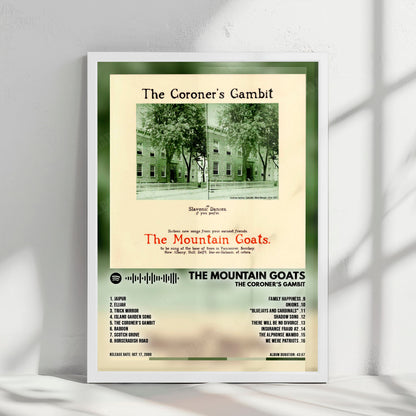 Mountain Goats "The Coroner's Gambit" Album Cover Poster - with Complete Tracklist