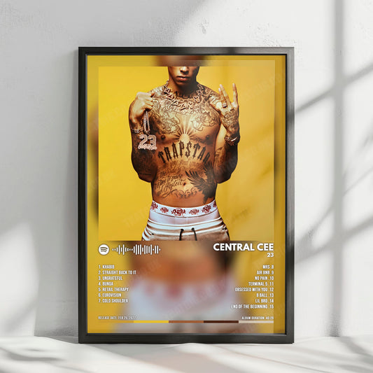 Central Cee "23" Album Cover Poster - with Complete Tracklist