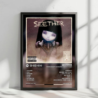 Seether "Finding Beauty In Negative Spaces (Bonus Track Version)" Album Cover Poster - with Complete Tracklist