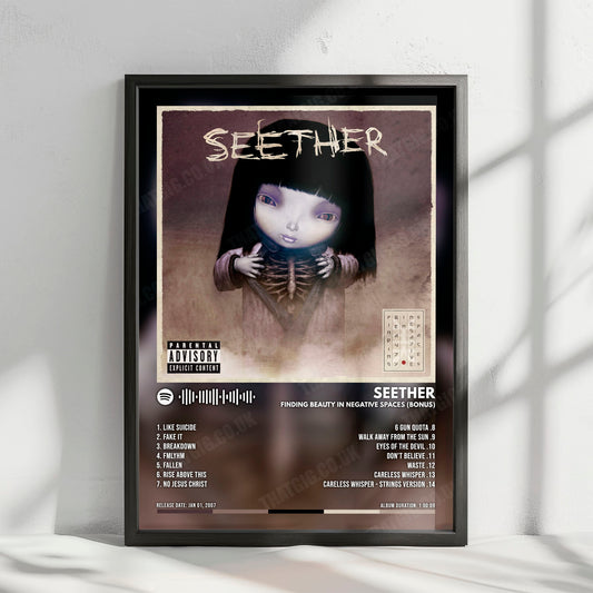 Seether "Finding Beauty In Negative Spaces (Bonus Track Version)" Album Cover Poster - with Complete Tracklist