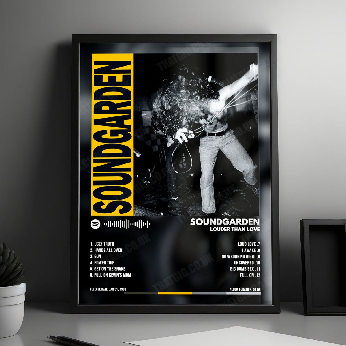 Soundgarden "Louder Than Love" Album Cover Poster - with Complete Tracklist