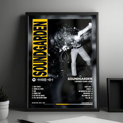 Soundgarden "Louder Than Love" Album Cover Poster - with Complete Tracklist