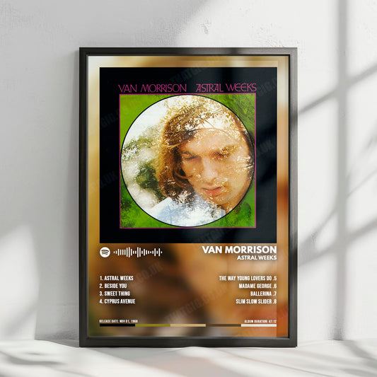 Van Morrison "Astral Weeks " Album Cover Poster - with Complete Tracklist