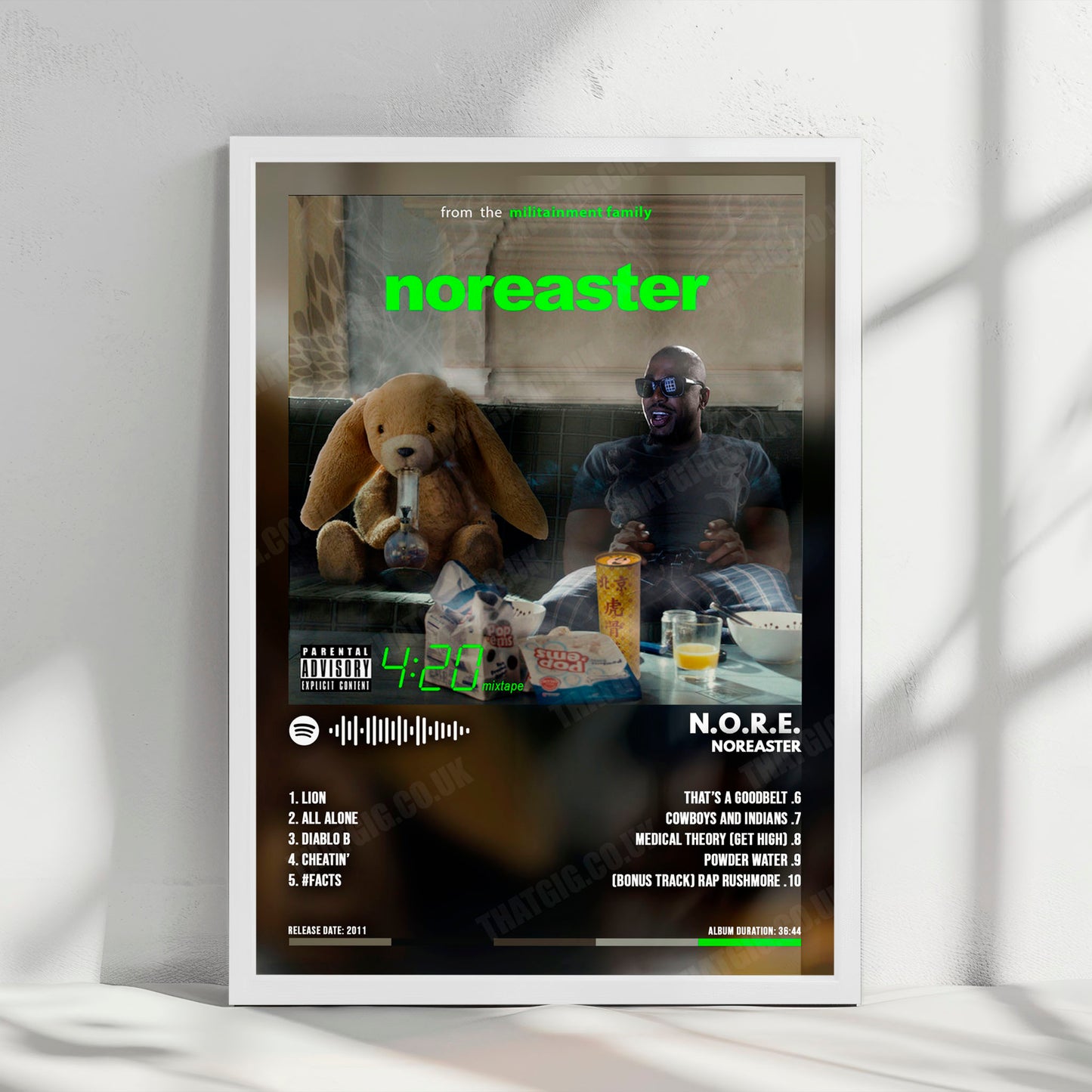 N.O.R.E "NOREASTER" Album Cover Poster - with Complete Tracklist