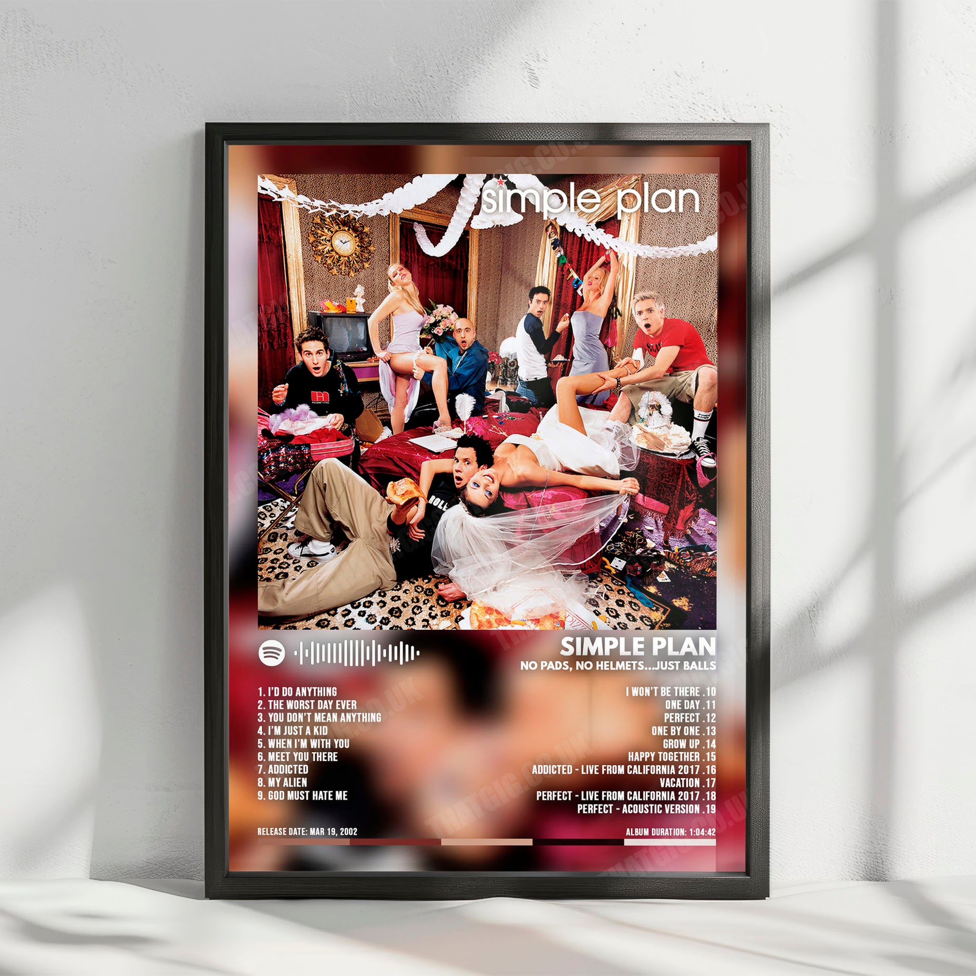Simple Plan "No Pads, No Helmets...Just Balls" Album Cover Poster - with Complete Tracklist