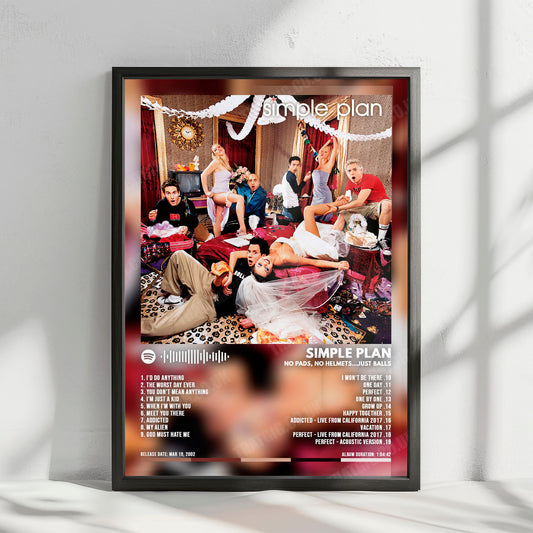 Simple Plan "No Pads, No Helmets...Just Balls" Album Cover Poster - with Complete Tracklist