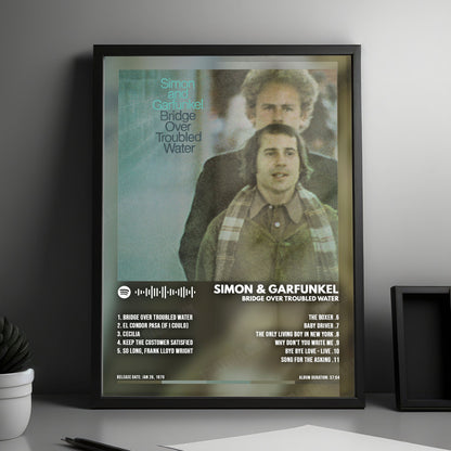 Simon & Garfunkel "Bridge Over Troubled Water " Album Cover Poster - with Complete Tracklist