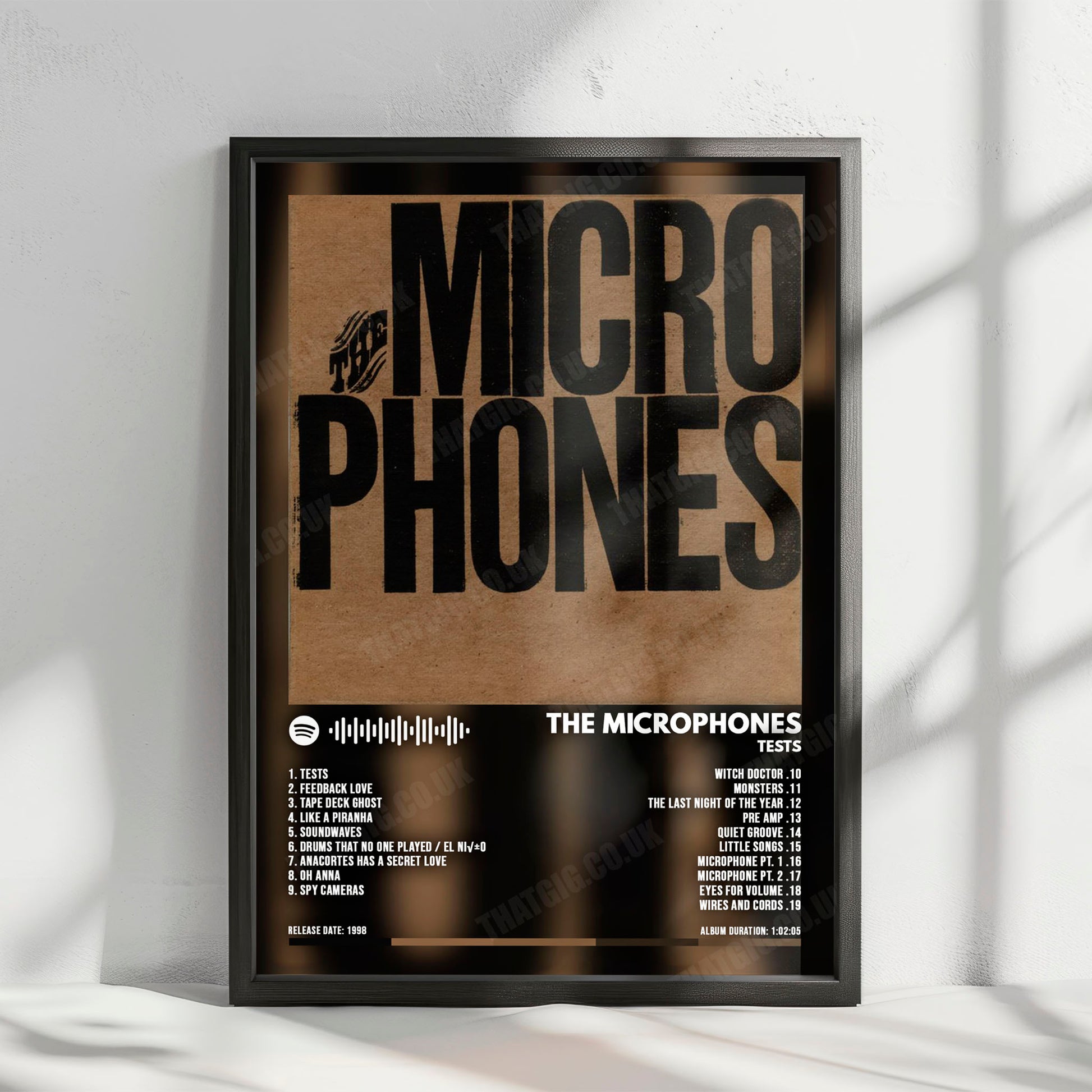 The Microphones "Tests" Album Cover Poster - with Complete Tracklist
