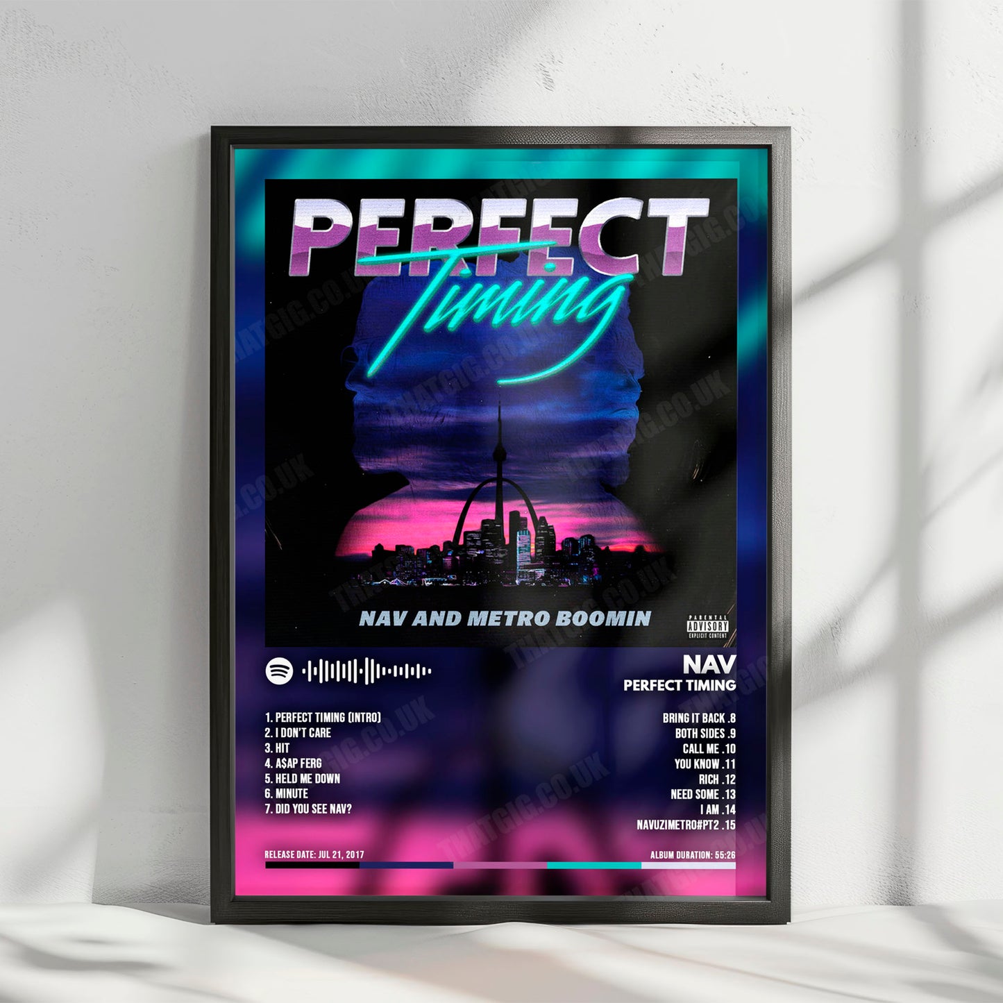 NAV "Perfect Timing" Album Cover Poster - with Complete Tracklist