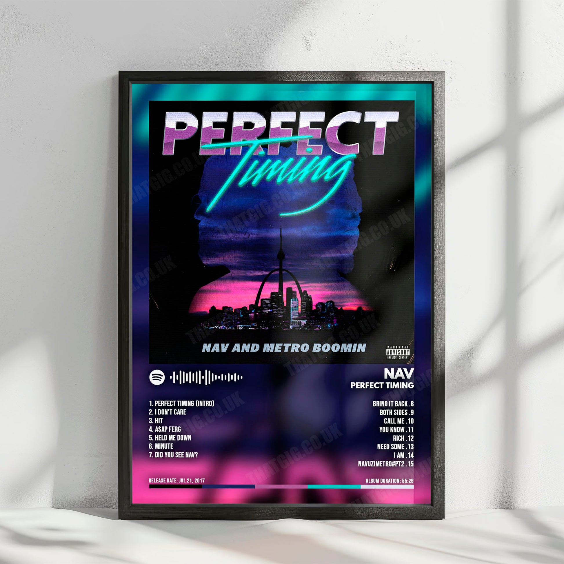 NAV "Perfect Timing" Album Cover Poster - with Complete Tracklist