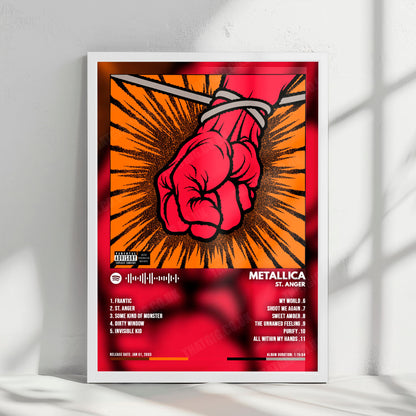 Metallica "St. Anger" Album Cover Poster - with Complete Tracklist