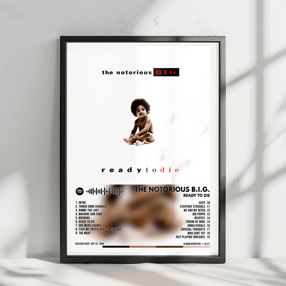 The Notorious B.I.G. "Ready to Die" Album Cover Poster - with Complete Tracklist