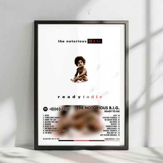 The Notorious B.I.G. "Ready to Die" Album Cover Poster - with Complete Tracklist