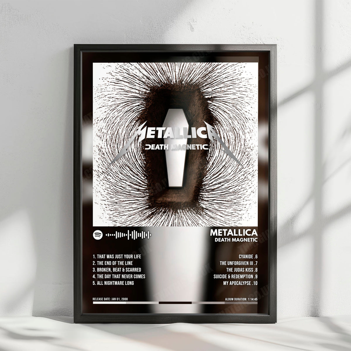Metallica "Death Magnetic" Album Cover Poster - with Complete Tracklist
