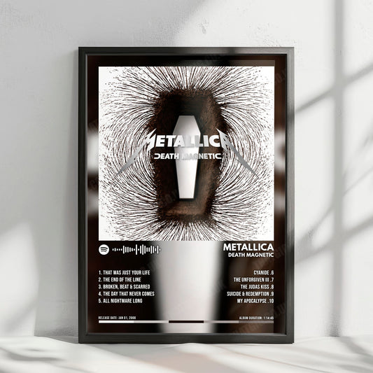 Metallica "Death Magnetic" Album Cover Poster - with Complete Tracklist