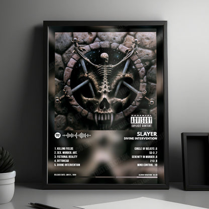 Slayer "Divine Intervention" Album Cover Poster - with Complete Tracklist