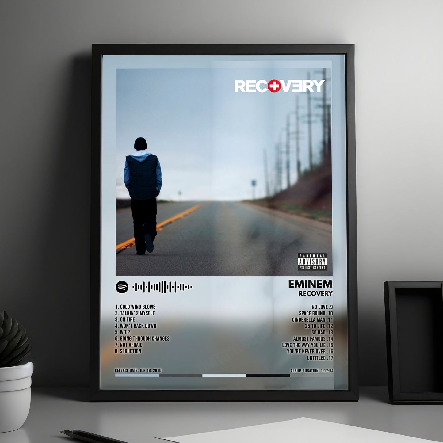 Eminem "Recovery" Album Cover Poster - with Complete Tracklist