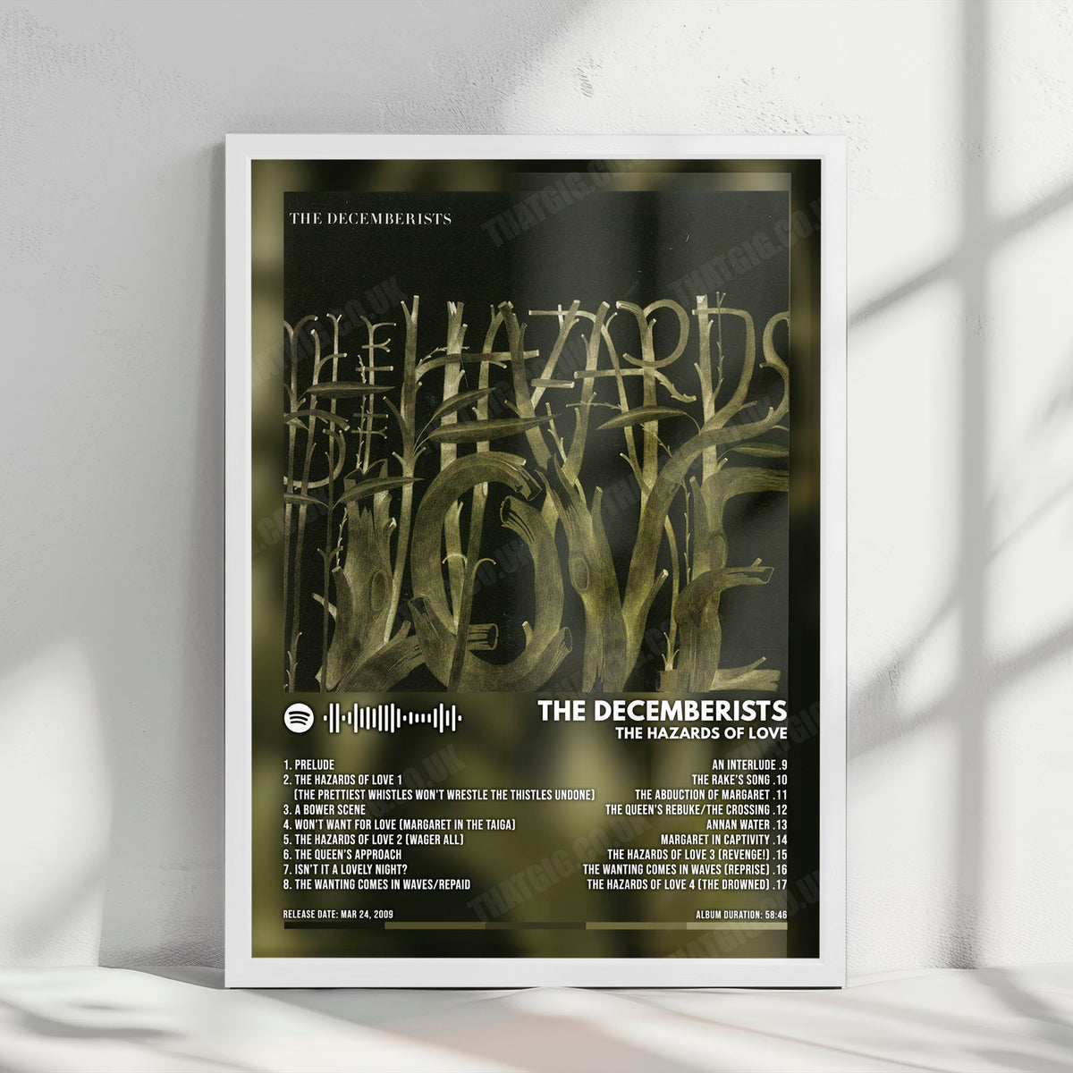 The Decemberists "The Hazards of Love" Album Cover Poster - with Complete Tracklist