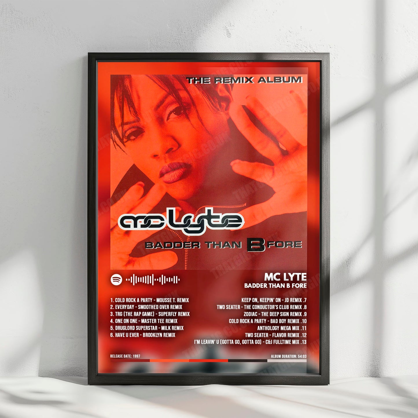 MC Lyte "Badder Than B Fore" Album Cover Poster - with Complete Tracklist