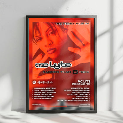 MC Lyte "Badder Than B Fore" Album Cover Poster - with Complete Tracklist